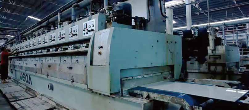 Stone polishing line running a BOSHUN belt