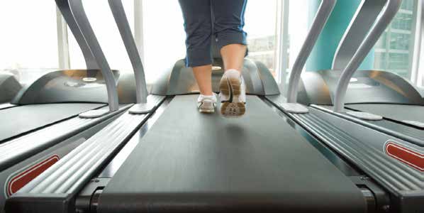 Runner on a treadmill belt